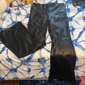 flare leather pants